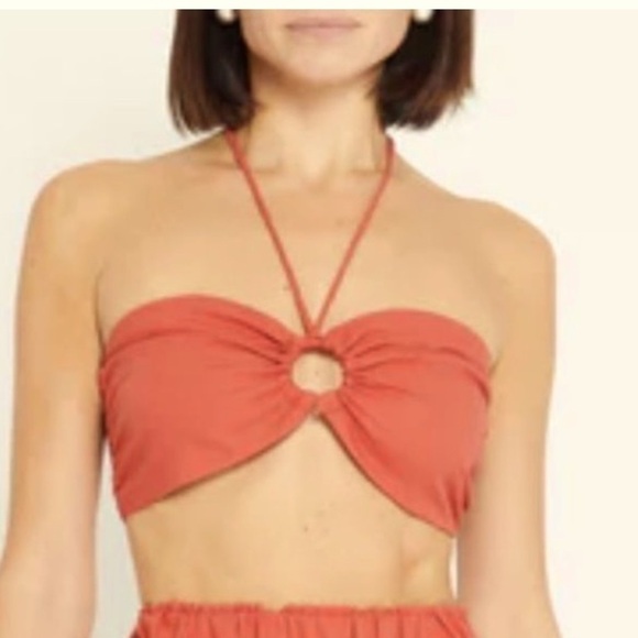 NWT Women’s Linen Blend Bandeau Halter top by Kourt - Picture 5 of 5